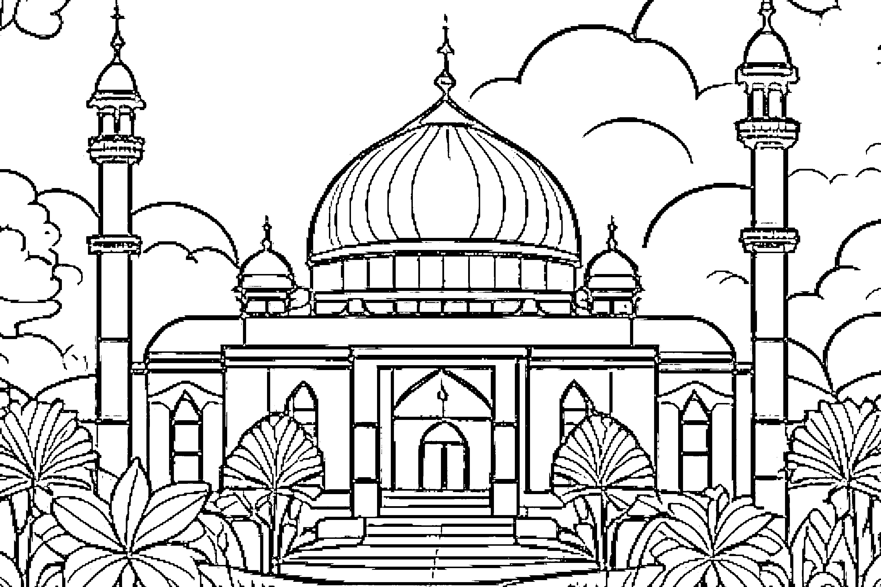 gambar pemandangan alam dan masjid
